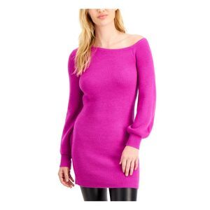 BAR III Womens Pink Long Sleeve Asymmetrical Neckline Sweater Size: XS